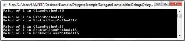 Example of Delegate in C#